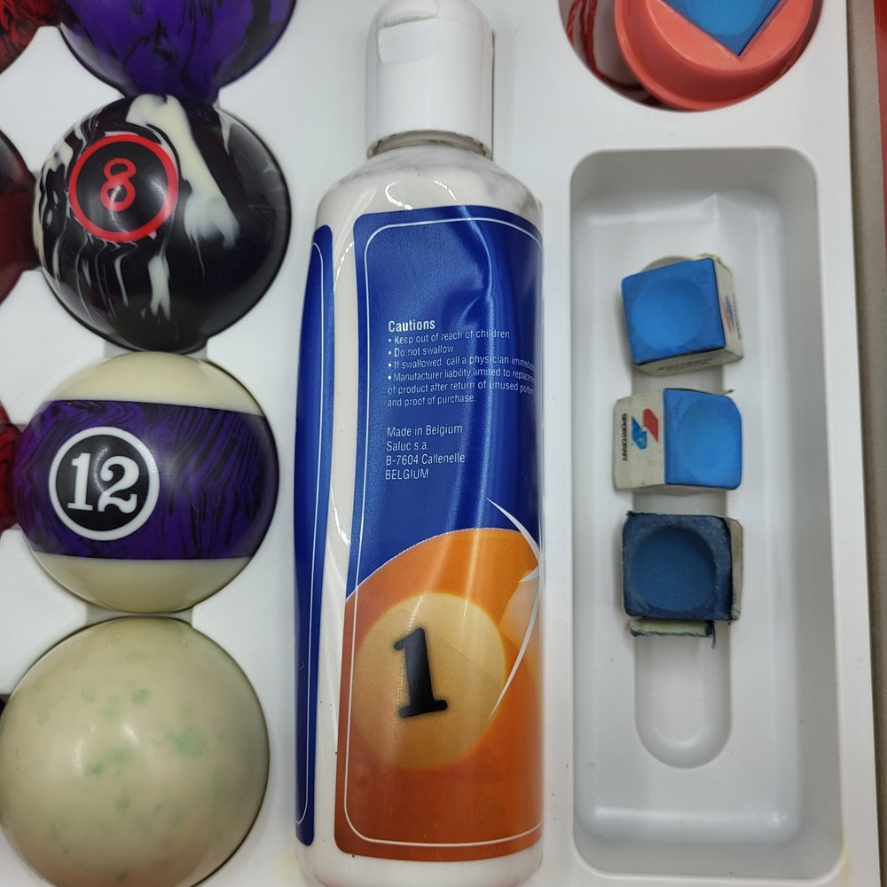 Complete Pool Ball Set 2-1/4” Marblized Design with Accessories