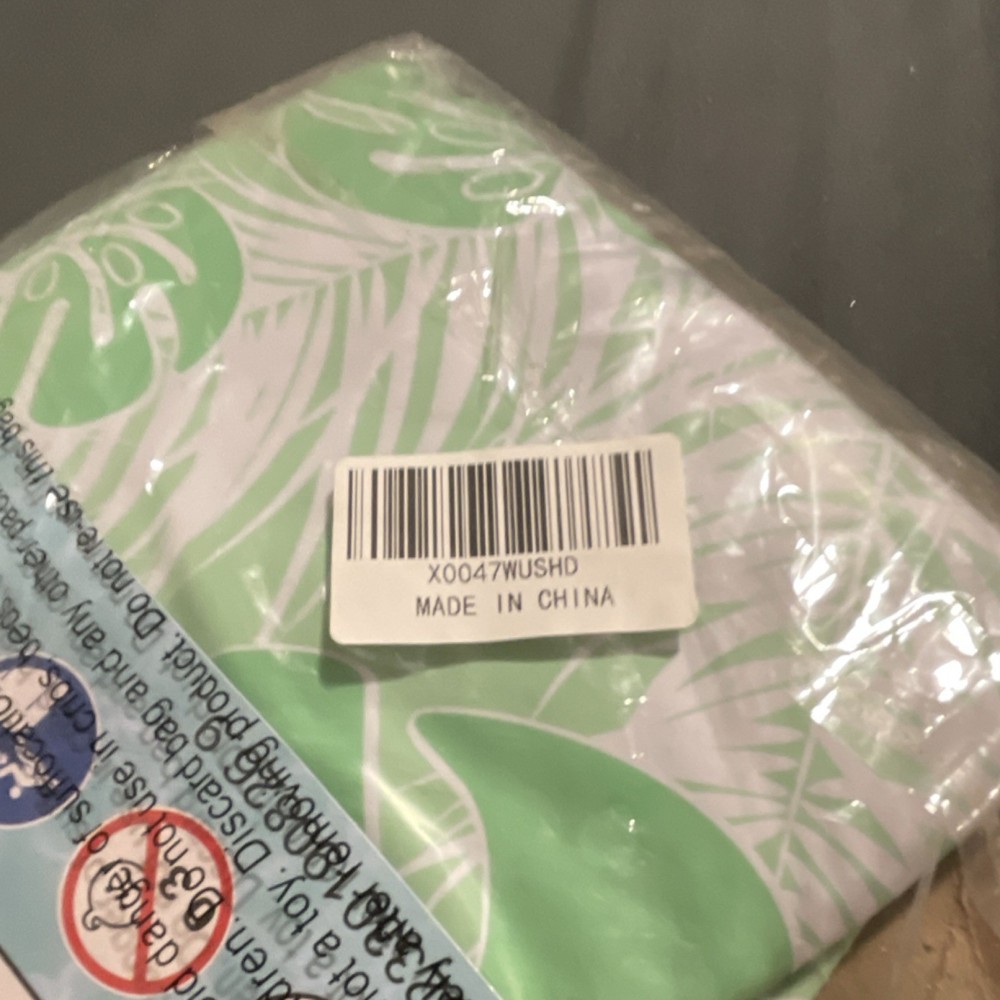 Inflatable Pool Sling Float Lounge 123cm x 120cm Green Leaf Pattern X0047WUSHD