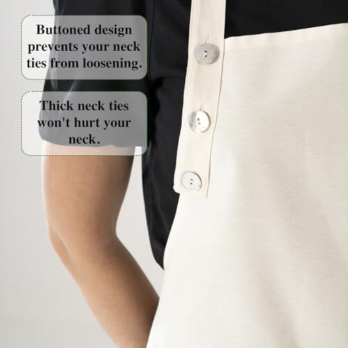 Kitchen Apron Waterdrop Resistant Cotton Apron with adjustable Aprons Cream