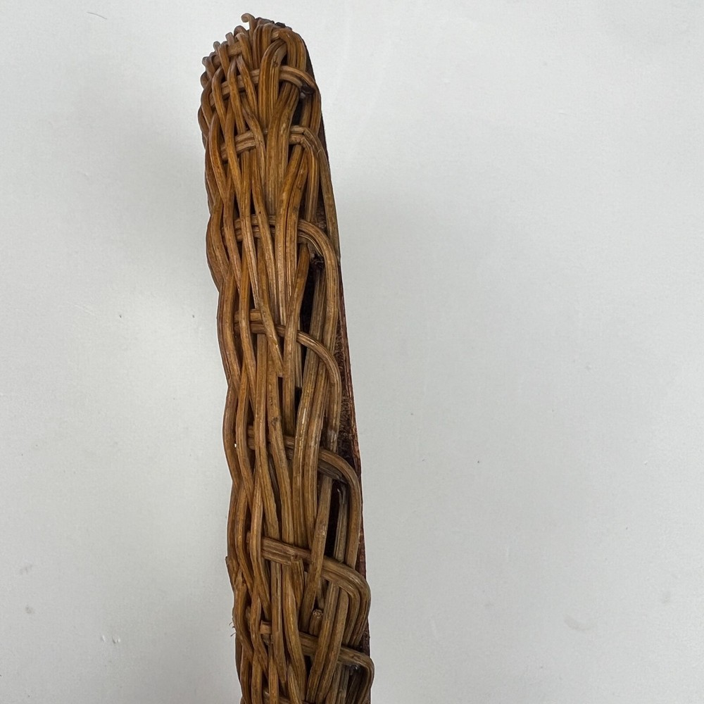 Wicker Hand Woven Boho Handheld Hanging Loop Vanity/Bathroom Mirror Vintage 1970