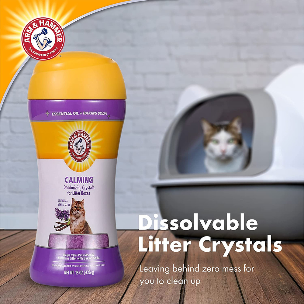 Cat Litter Deodorizing Crystals with Baking Soda, Odor Neutralizer, Dissolving L