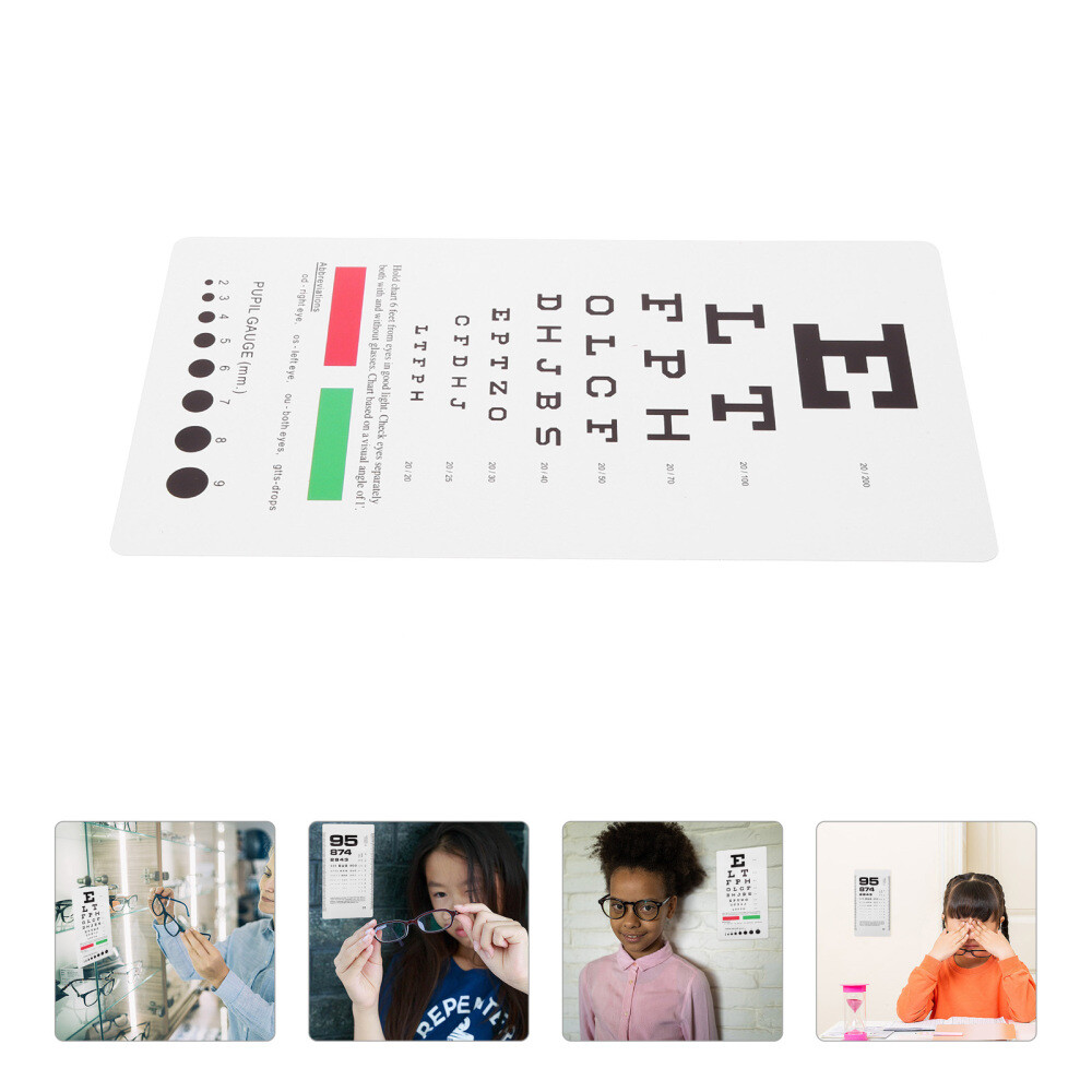 Plastic Eye Chart Vision Testing Portable Double Sided Eye Chart for Wall