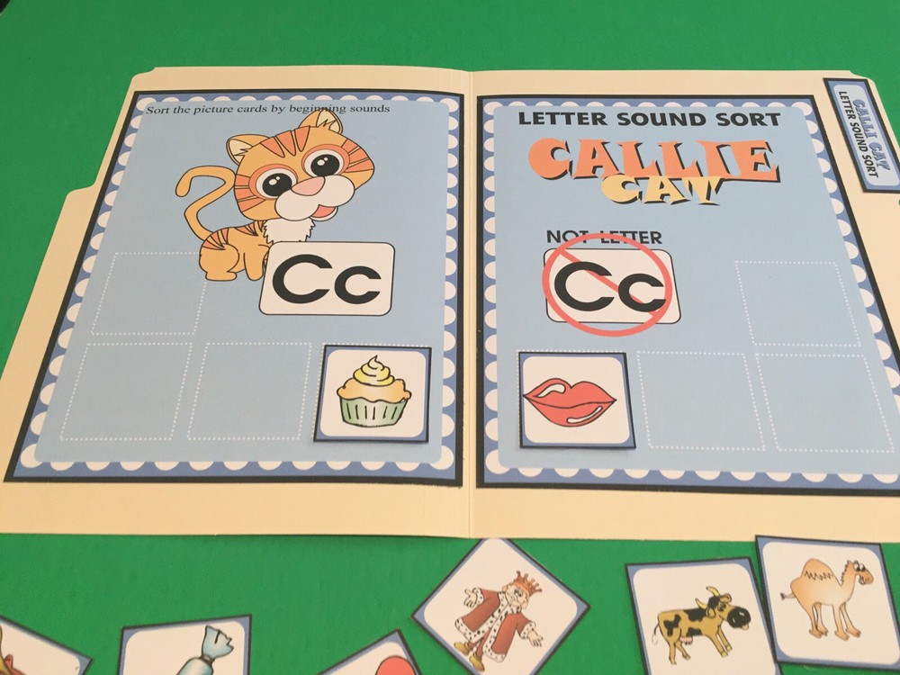 Callie Cat - Letter Cc - DIY File Folder game - Printed / Uncut