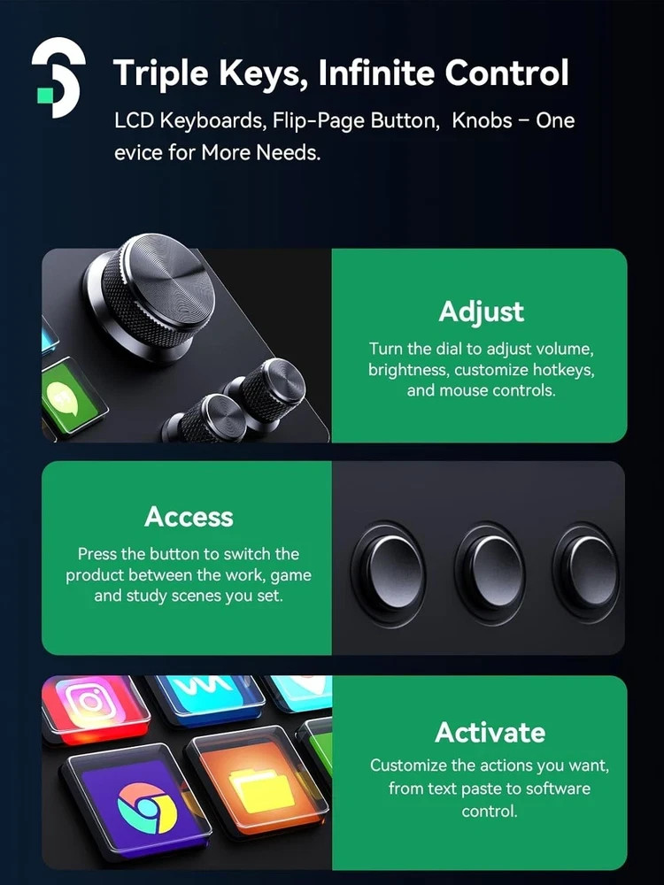 SOOMFON Stream Controller SE 6 Key LCD Macro Deck for OBS Twitch PC Mac
