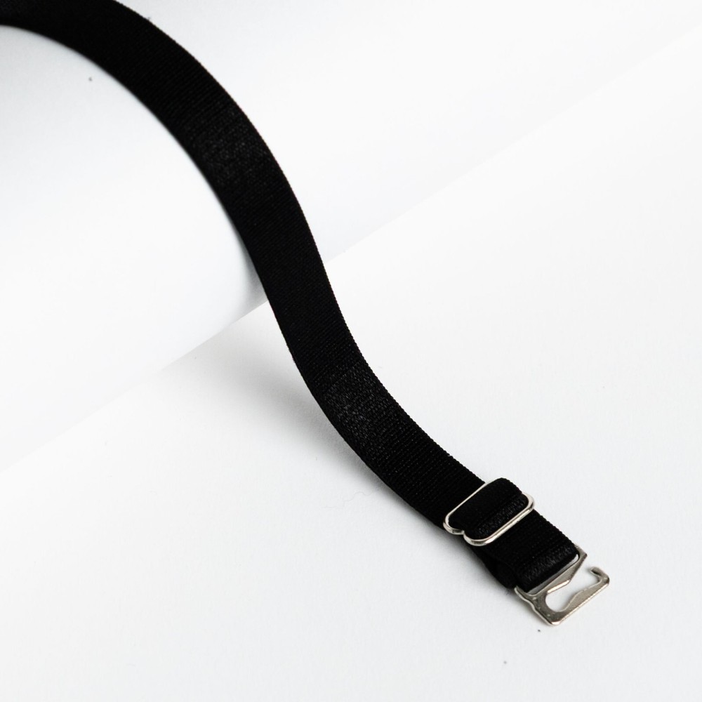 BLACK REPLACEMENT BRA STRAPS - ADJUSTABLE - (SIL) - 1CM WIDE
