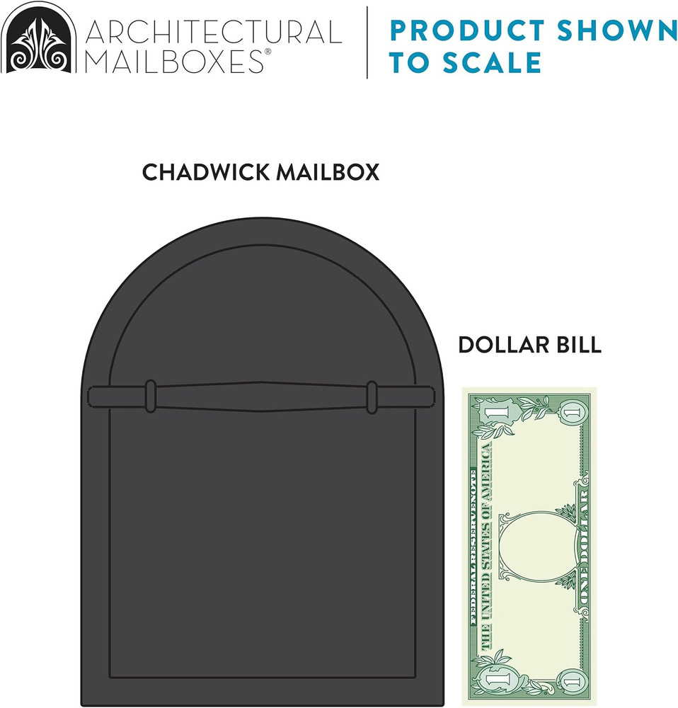 Chadwick Galvanized Steel Post Mount Mailbox, 8950B-10, Black, Medium Capacity