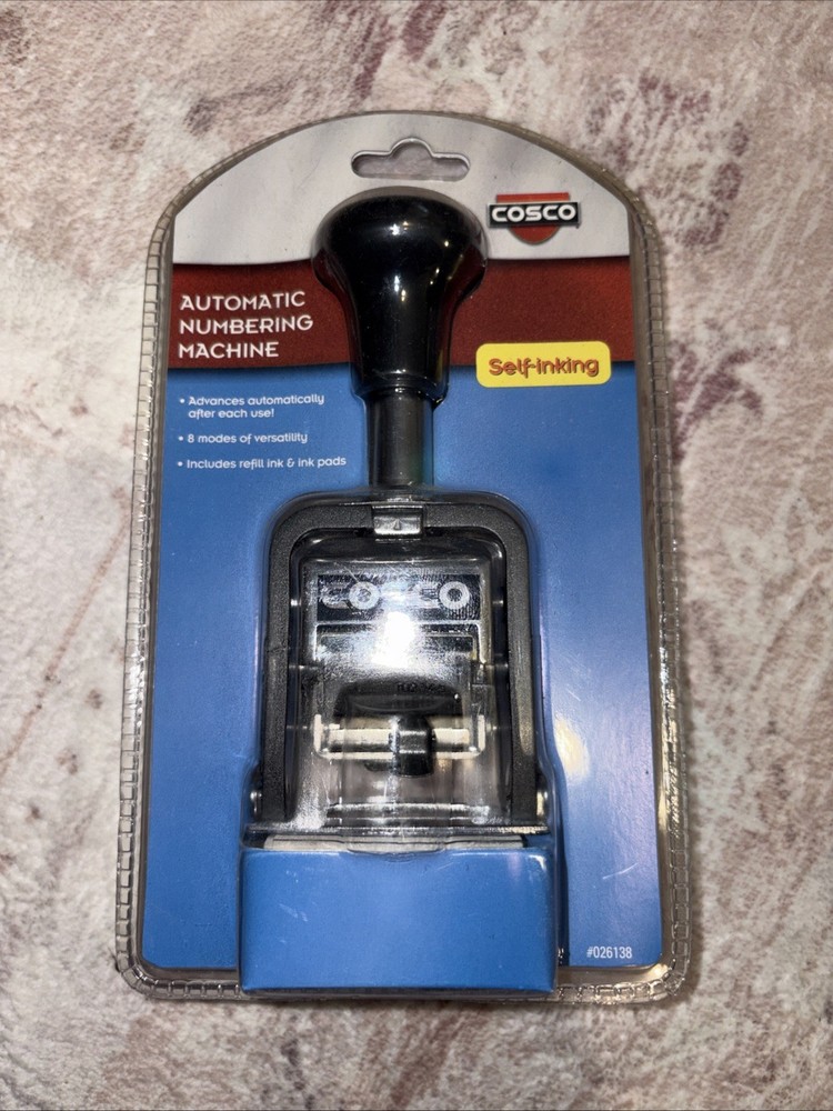 Cosco Automatic Numbering Machine, 6-Digits, 8 Modes, Black Ink (026138)
