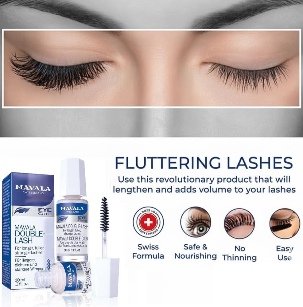 Mavala Double Lash Growth Serum 10ml | Longer, Thicker Eyelashes & Eyebrows