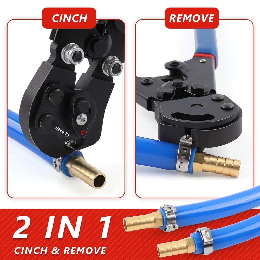Pex Crimping Tool Kit Cinch and Remove Dual-Function Pex Crimp Tool 3/8" to 1...