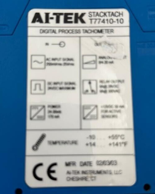 AI-TEK T77410-10 DIGITAL PROCESS TACHOMETER