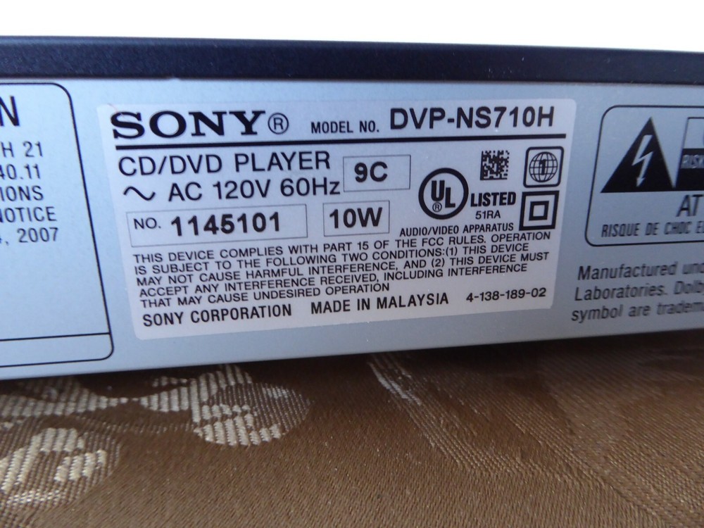 Sony DVP-NS710H/B DVD Player - TESTED & WORKING