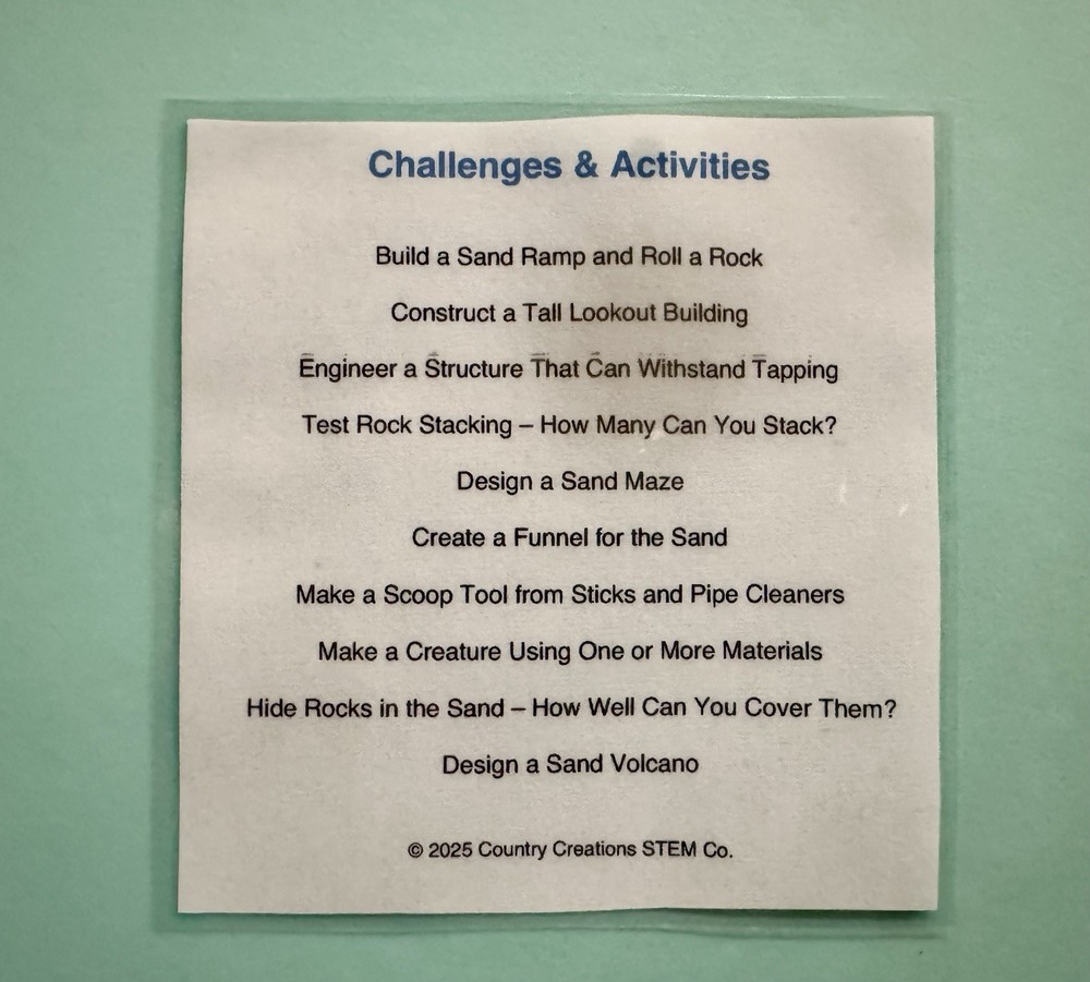 Sand & STEM Challenge Kit Kids Science Engineering Activity Ages 3–10
