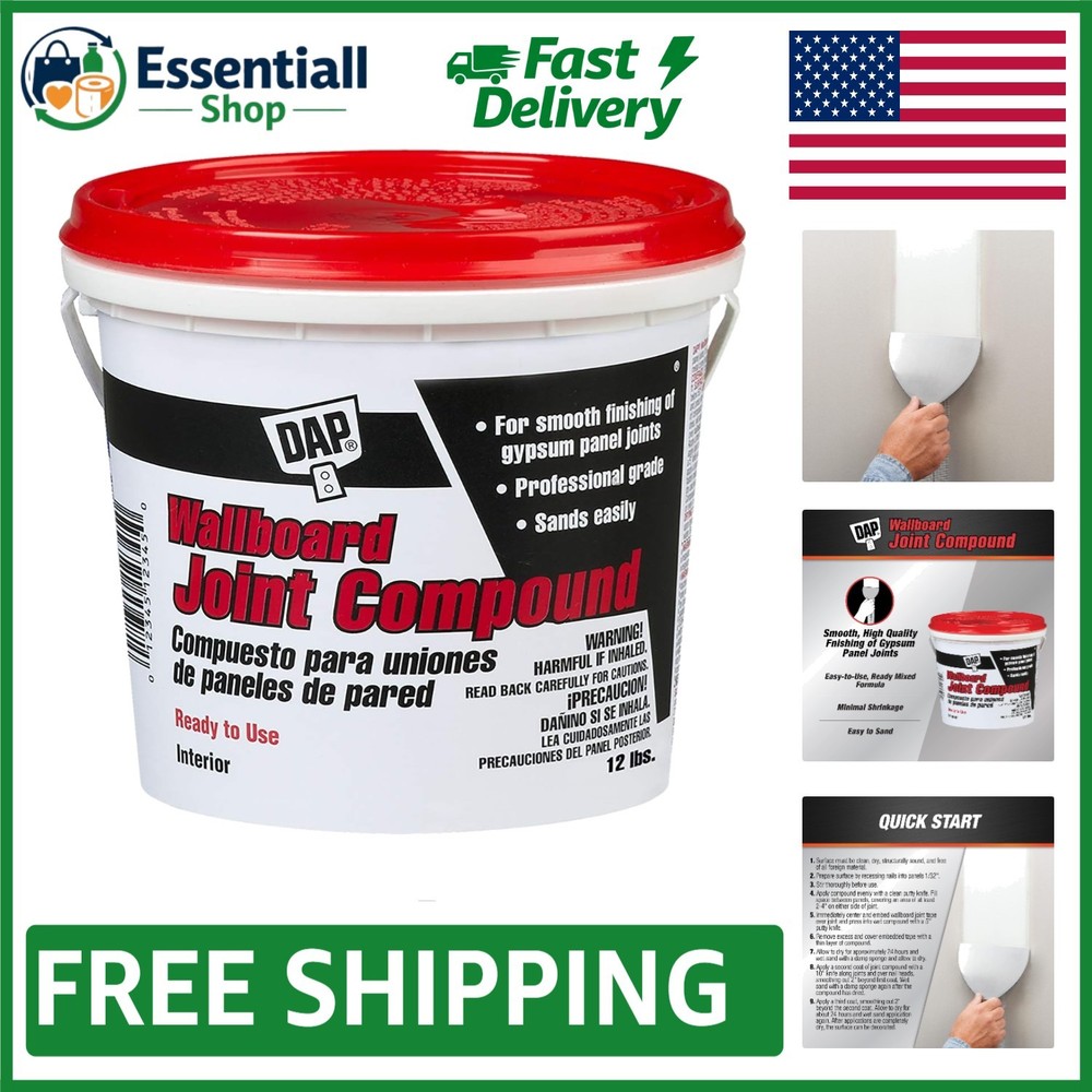 Professional Ready-Mixed 12 Lbs Drywall Joint Compound - Minimal Shrinkage