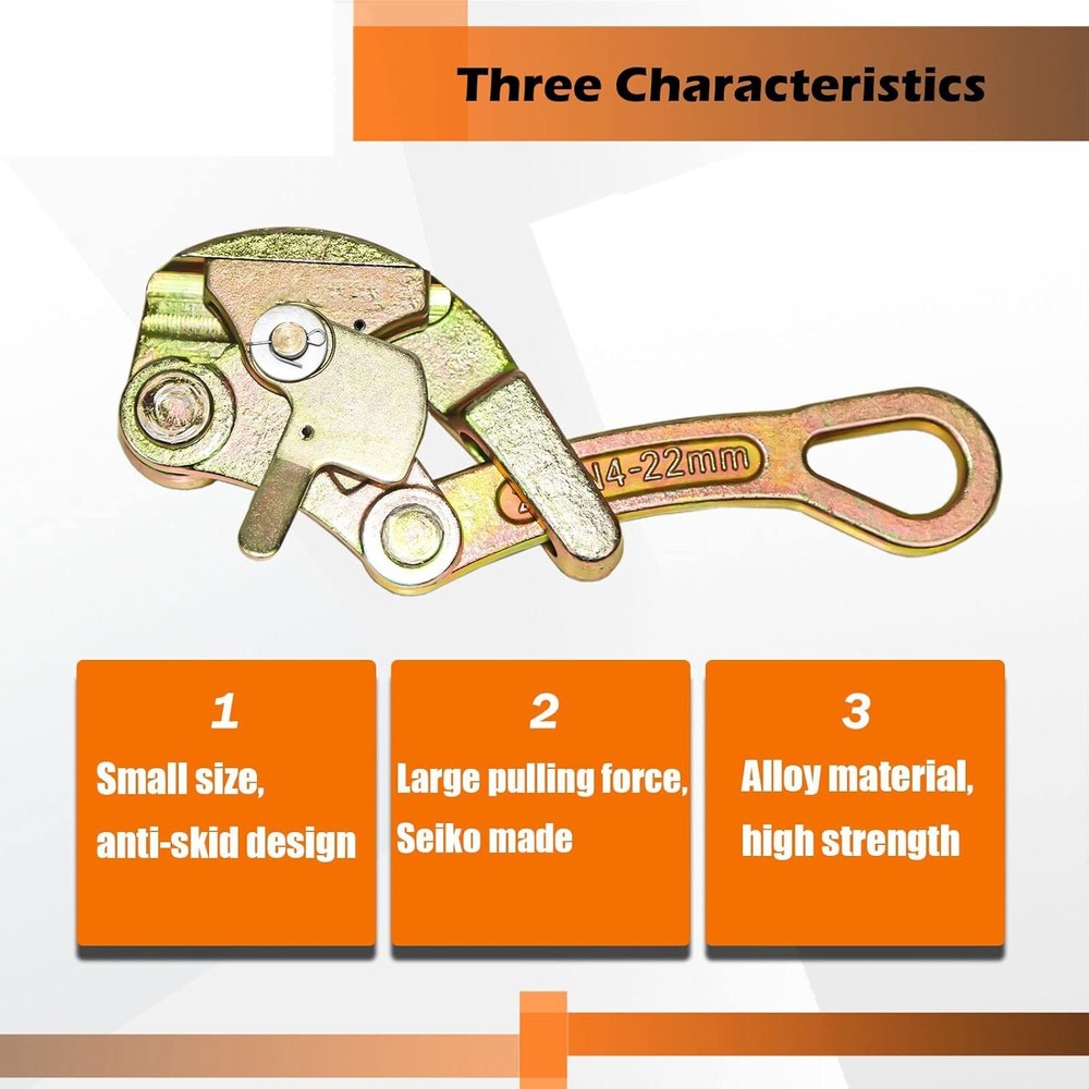2 Ton Alloy Steel Multifunctional Cable Wire Rope Haven Grip Pulling Puller Tool