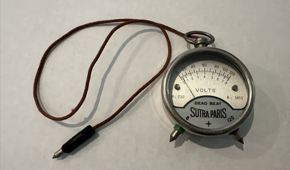 Vintage Sutra Paris Dead Beat Voltmeter Untested Collectable Steampunk