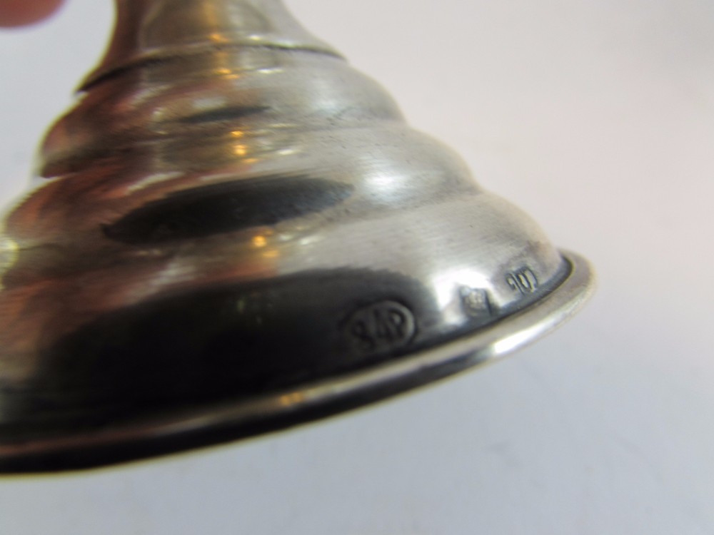 VINTAGE 84 SILVER KIDDUSH FOOTED CUP ENGRAVED JUDAICA - 44 gr.