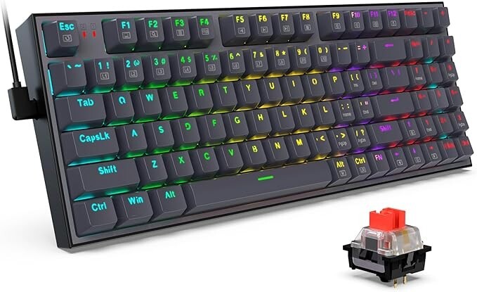 Redragon Mechanical Gaming Keyboard, 94 Key Keyboard Rainbow Backlight