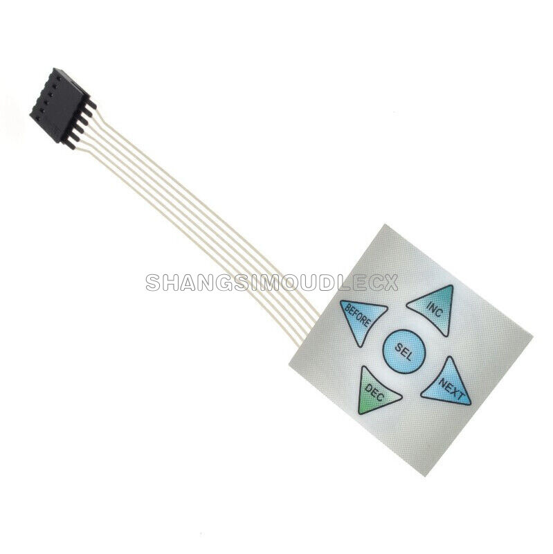 Matrix Array 5Key Membrane Switch Keypad Keyboard 1*5 Keys 40*40mm NEW