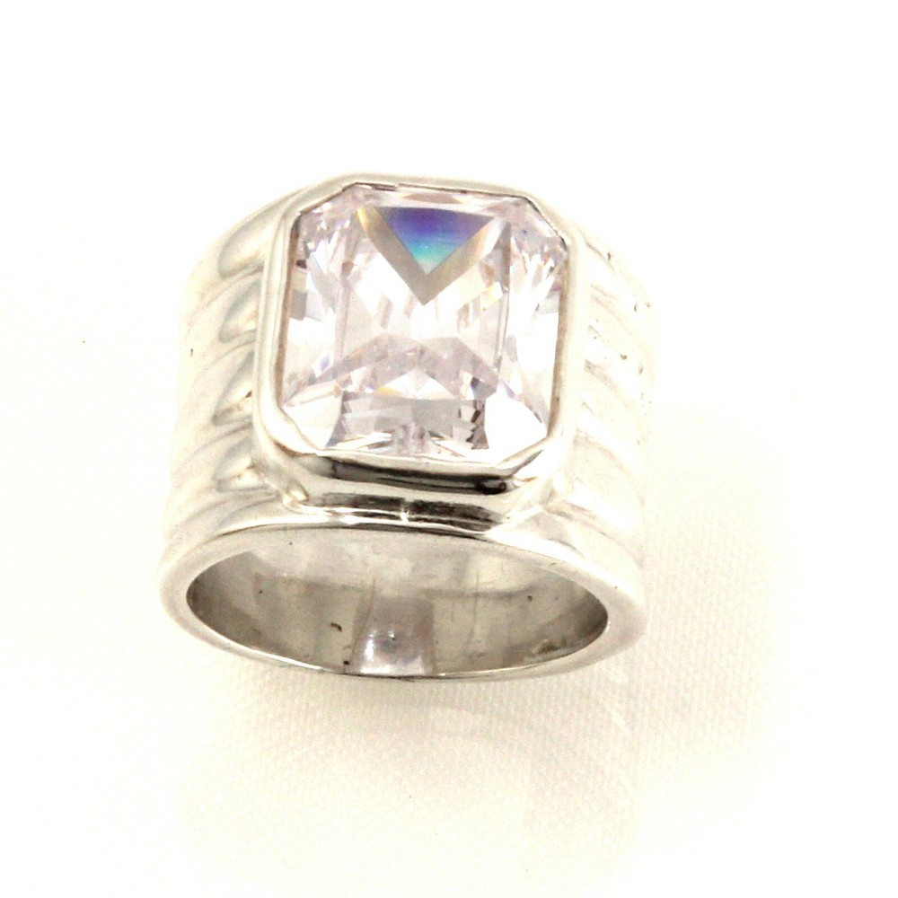Solid Sterling Silver .925 Classic Cubic Zirconia Solitaire Ring TPJ