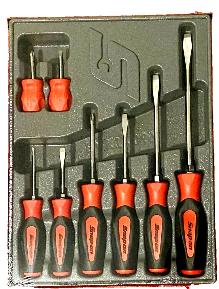 SNAP ON TOOLS SGDX80BR Red Screwdriver Set 8Pc Combination Soft Instinct Handle