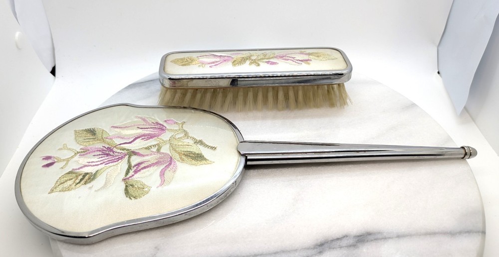 Vintage 50's Dressing Table Mirror and Brush