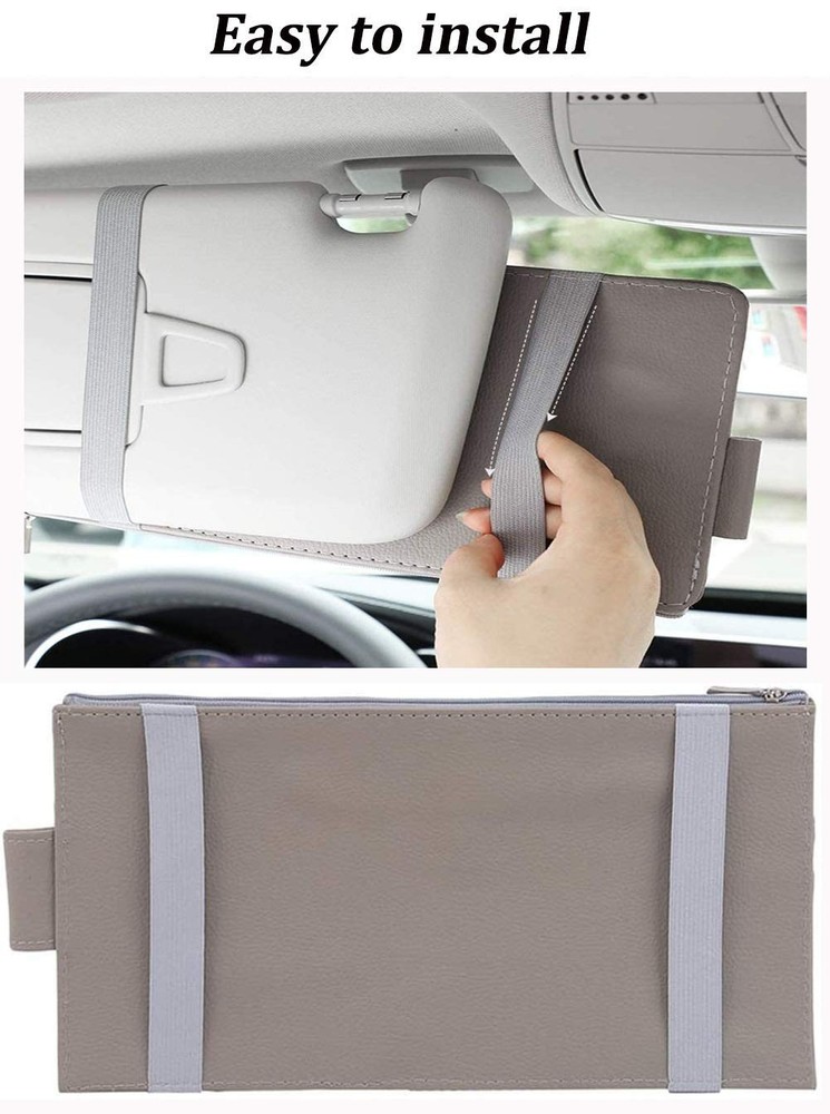 Car Sun Visor Organizer Auto Interior Pocket Holder for Documents and