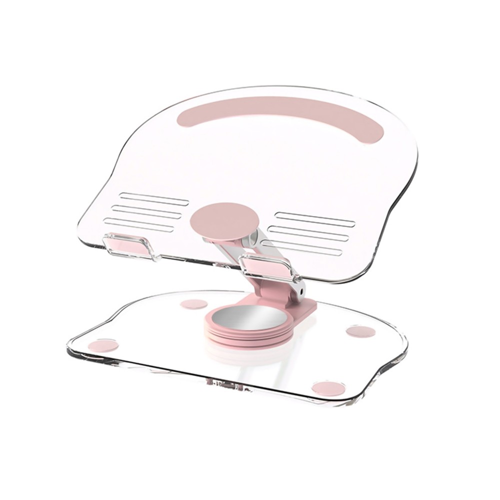 Acrylic Tablet Stand Desktop Foldable Holder 360° Rotation Base Clear Bracket nq
