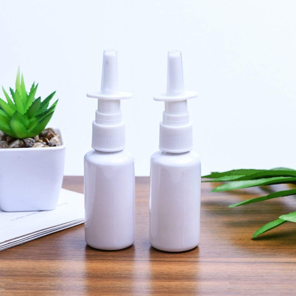 12 Pieces 30 ml Empty Plastic Nasal Spray Bottles Refillable white