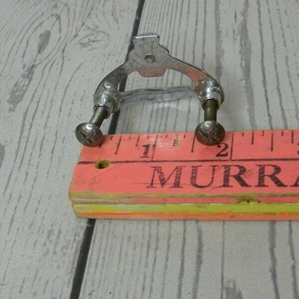 Vintage Chrome Small MidCentury Modern Deco Hardware Cabinet Handle Drawer Pull