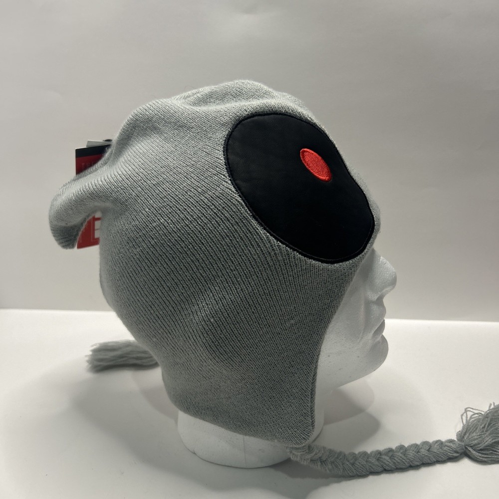 Marvel Comics Deadpool Bright Gray Laplander Winter Knit Cap Hat New OSFM