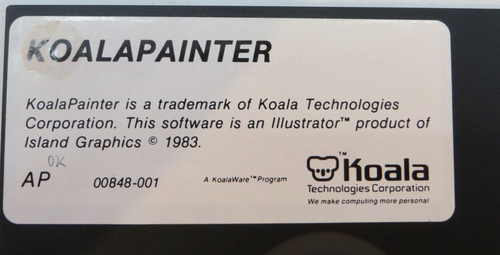 5.25" Floppy Disk KoalaWare KOALAPAINTER 1983 vintage computer program disc