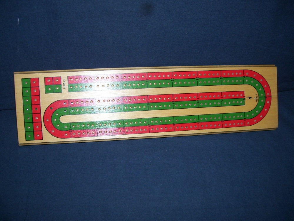Vintage Cribbage Board Cardinal Solid Wood No. 62