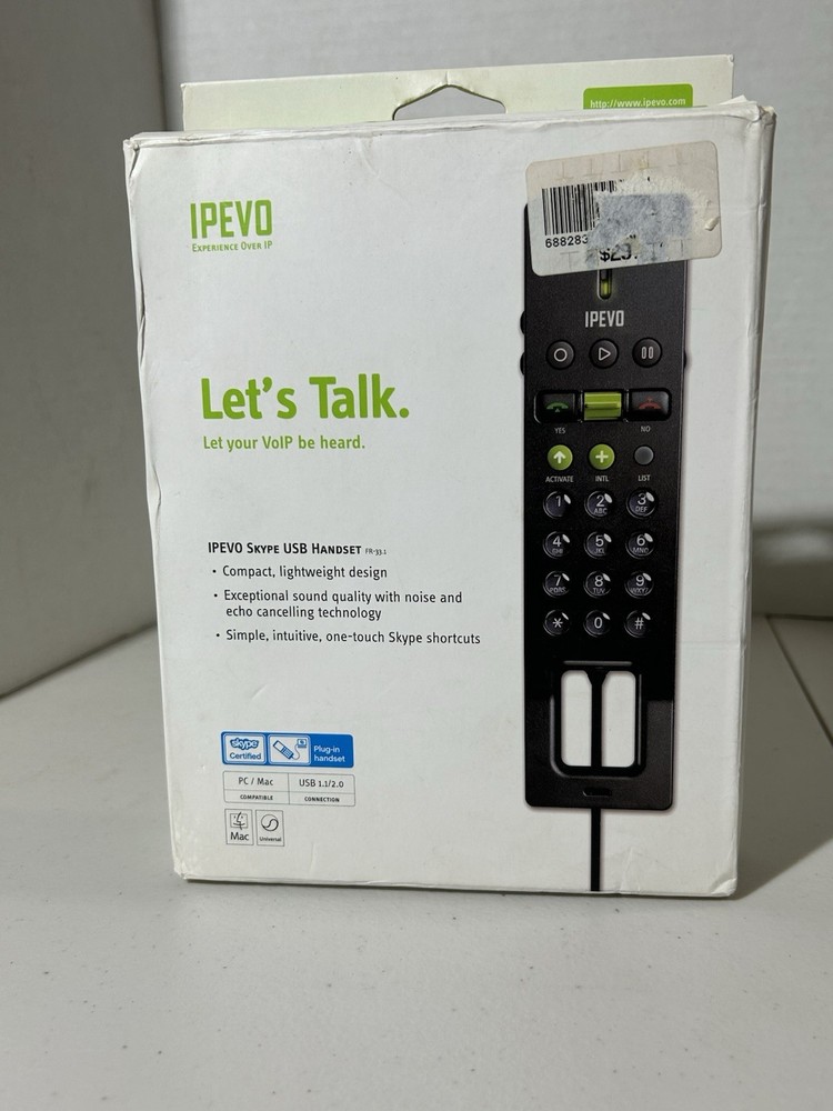 IPEVO Cdpu-05lp Skype USB Handset For Pc/mac One Touch W/holder