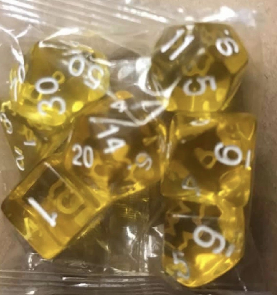Blessed Metaphysics Roll Dice - Acrylic - Dark Blue / White Numbers - 7Pcs/1Pcs