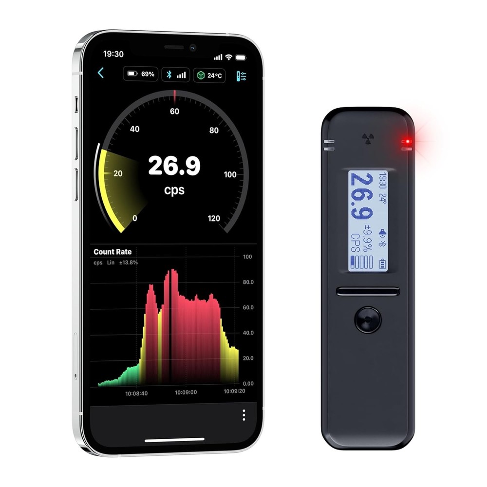 Compact Smart Geiger Counter - Isotope Detection with Real-Time Mapping Features