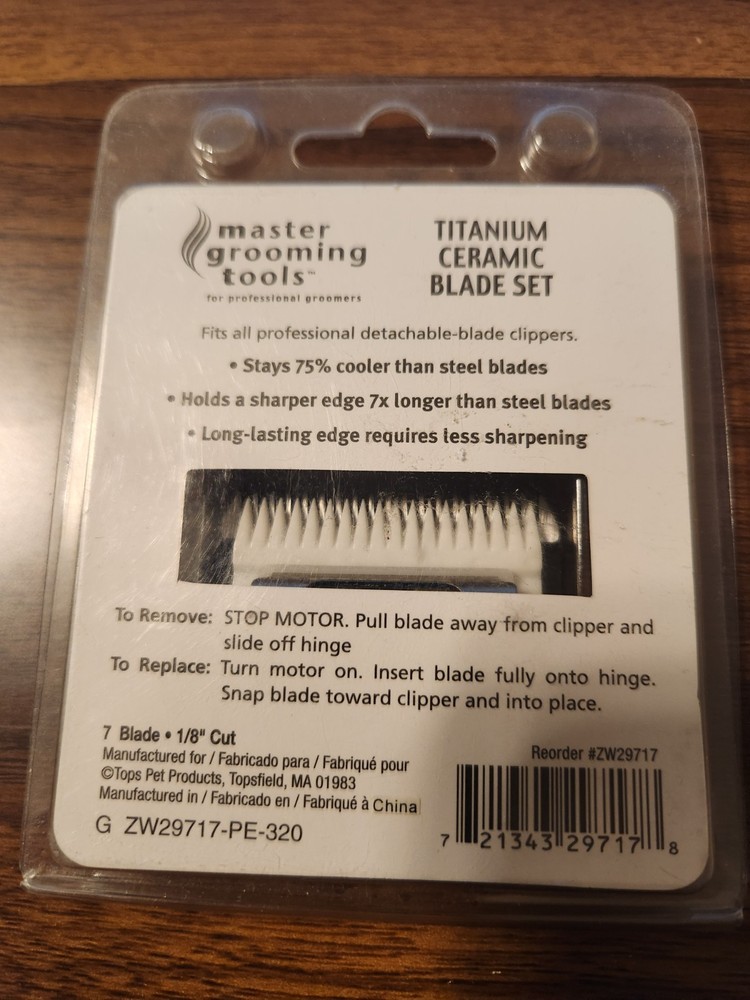 Master Grooming Tools Titanium Ceramic Blade Set, Premier #7
