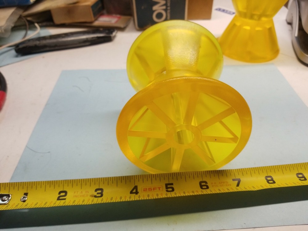 4" Inch Polyurethane Boat Trailer Bow Stop Roller, 1/2" shaft