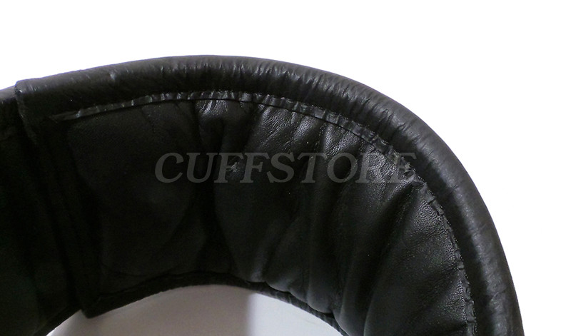 Adjustable Lockable Padded Leather Posture Collar with Padlock - CuffStore