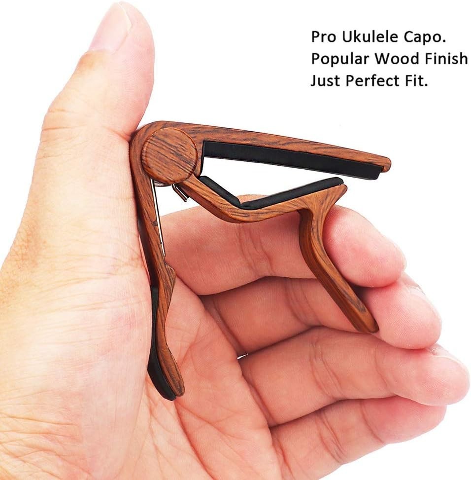 Durable Lightweight Ukulele Capo with Strong Spring - Protects Your Strings