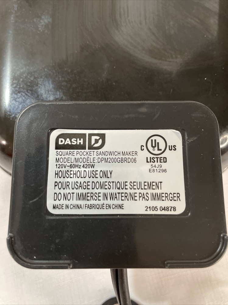 Dash Pocket Sandwich Panini Maker Nonstick 4.5” Cooking Surface