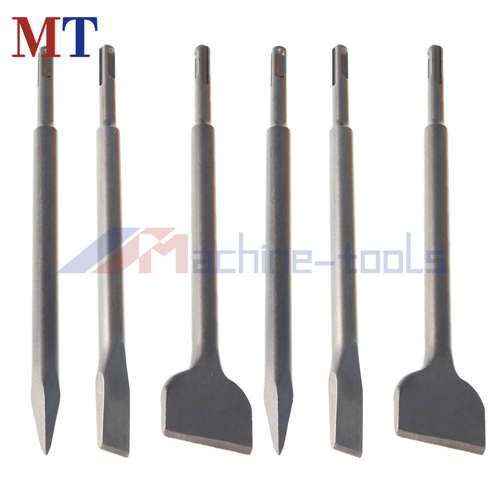 6 Pack SDS Plus Chisel Set Concrete Drill Bit Set Rotary Hammer Bits