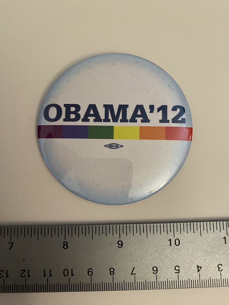 2012 Obama Rainbow Large Pin Back Button P62