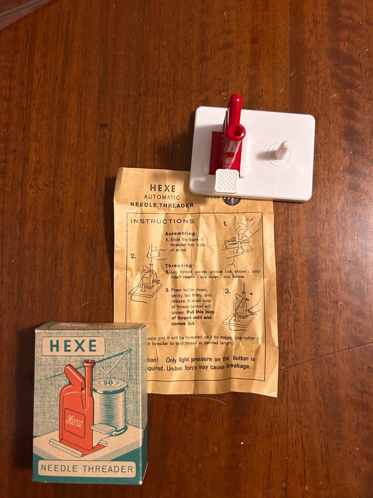 Vintage Hexe Automatic Needle Threader with instructions Germany