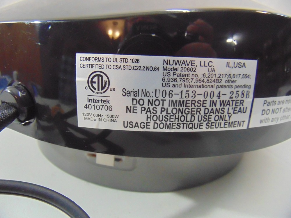 NuWave Pro Plus Infrared Oven 20602 Power Head Heating Unit Replacement Part