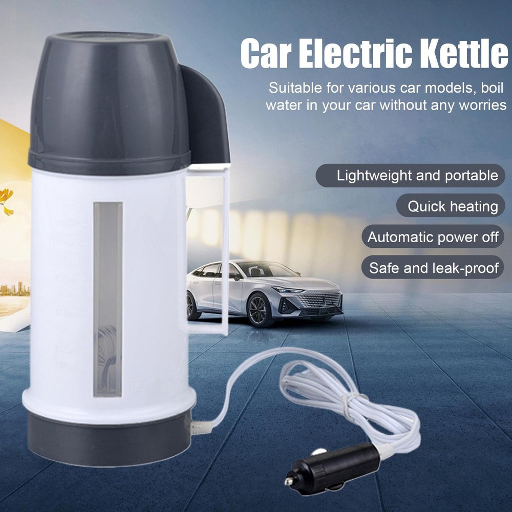 12V 24V Car Kettle Electric Heating Kettle Car Coffee Pot for Road-Trip