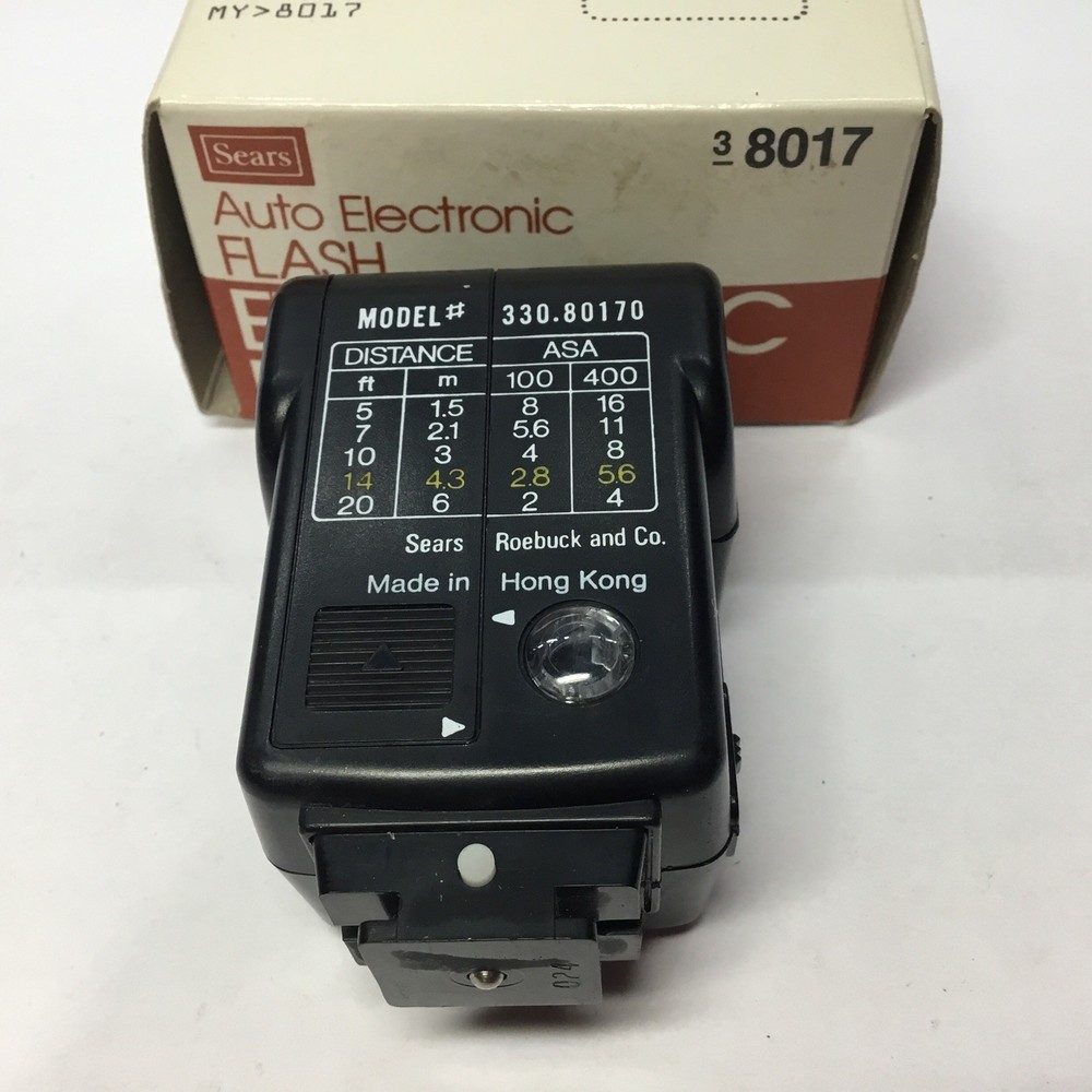 Sears Auto Electronic Flash - Box And Papers Camera Flash.