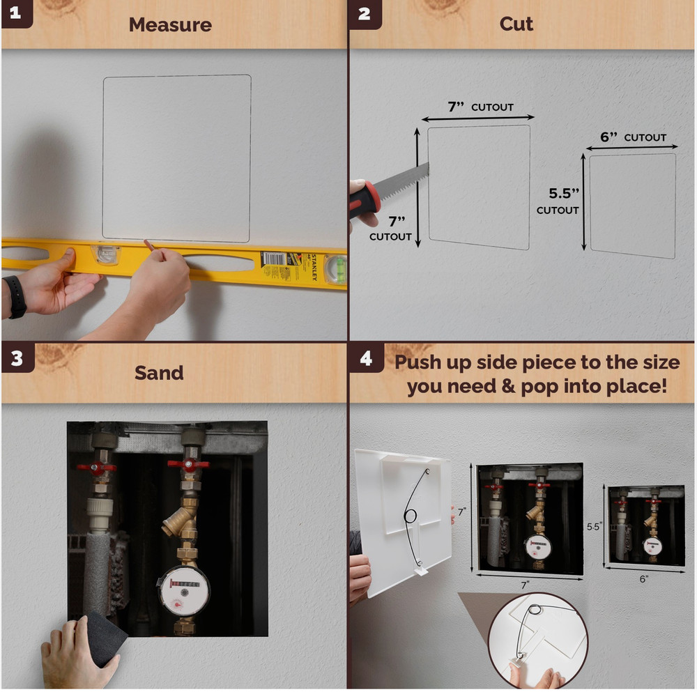 4 pack Morvat 6x6 Adjustable Spring Access Panel for Drywall & Ceiling