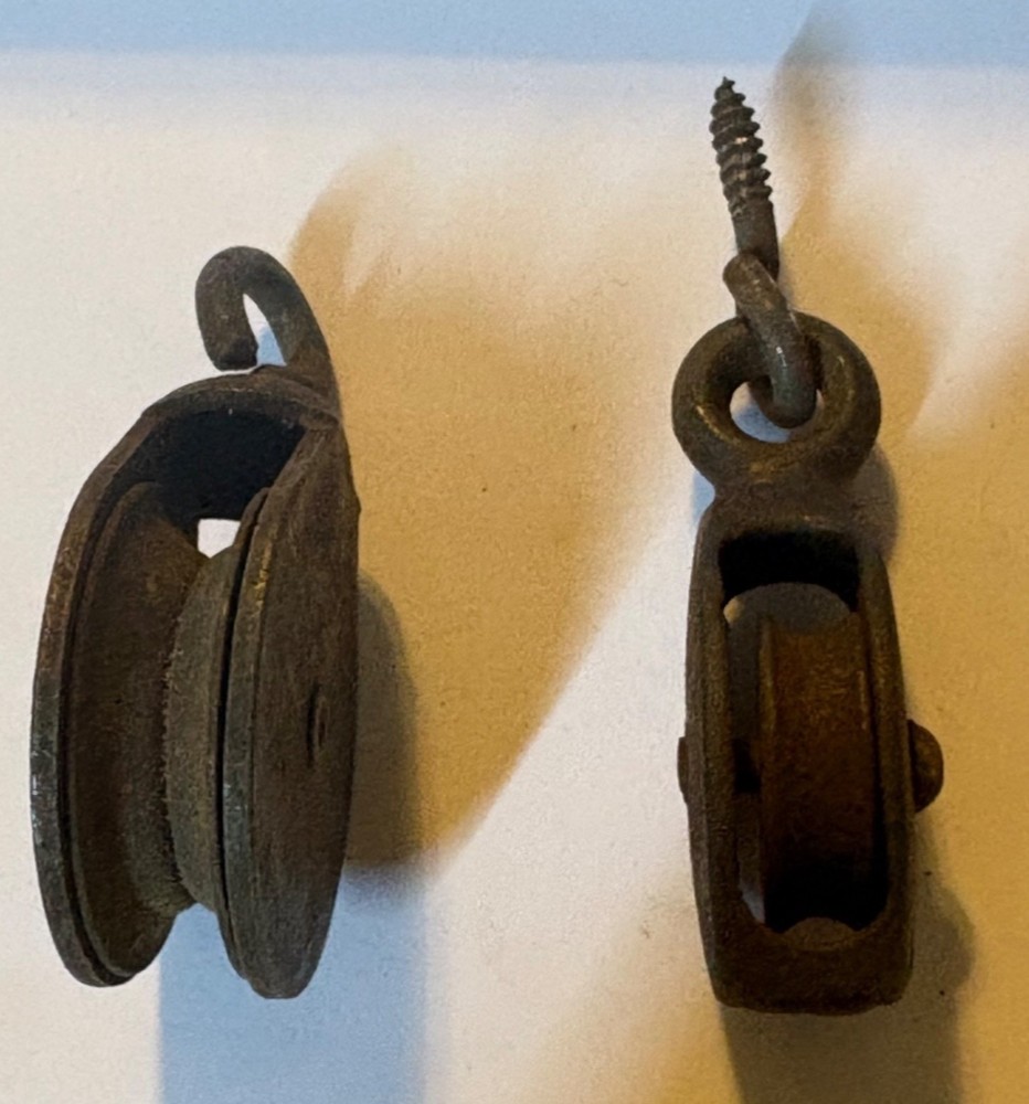 Two Vintage Small Pulleys Both Work