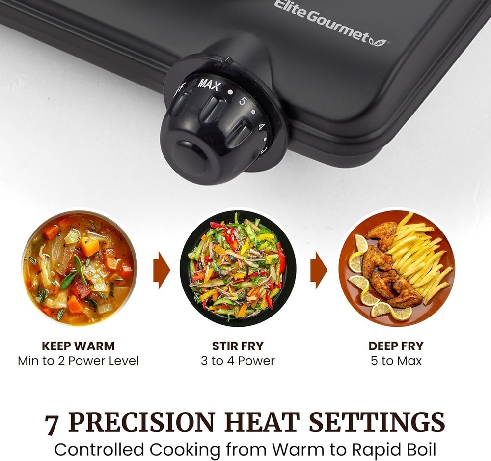 Versatile Electric Hot Plate: 1000W Compact Burner with Programmable Controls