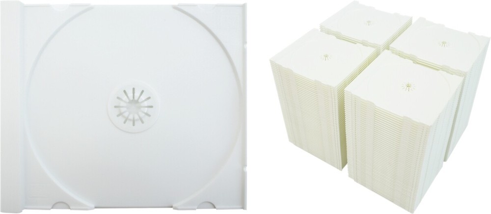 (200) CD Trays - SOLID WHITE Replacement Inserts for Jewel Boxes Cases #CDIR80SW